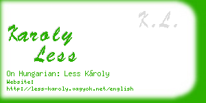 karoly less business card