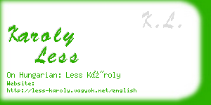 karoly less business card